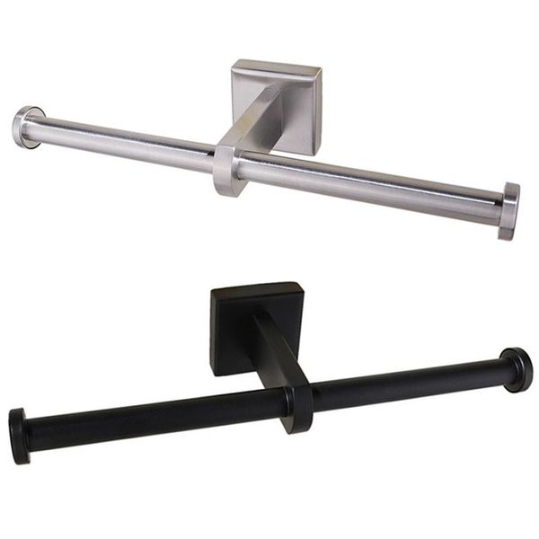 

stainless steel toilet roll holder double ring paper wall mounted bathroom shelf holders