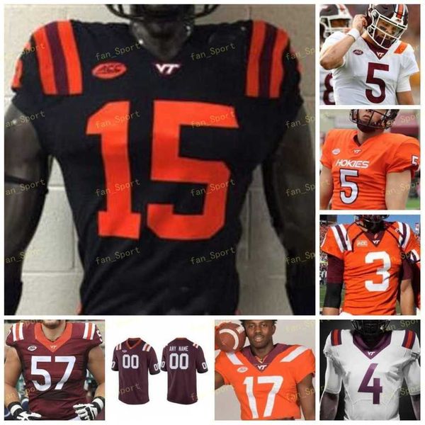 

custom virginia tech hokies football jersey ncaa college 22 chamarri conner 14 damon hazelton 23 rayshard ashby 8 emmanuel belmar 5 jarrod h, Black