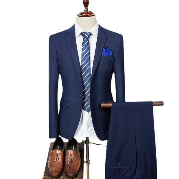 

men's suits & blazers blazer + pants high-end boutique fashion solid color casual business suit 2 pces set groom wedding dress stage pe, White;black