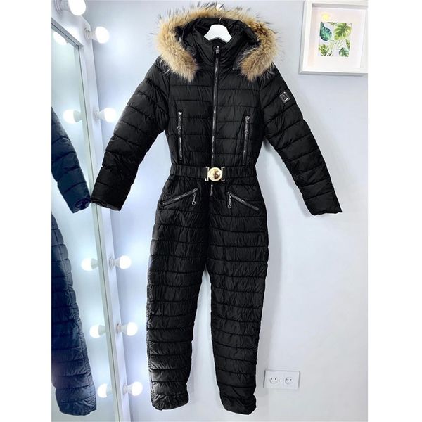 

fashion winter parka a piece of jumpsuit fat skisuit sport rits skipak overalls women bodysuit snowcoat, Gray