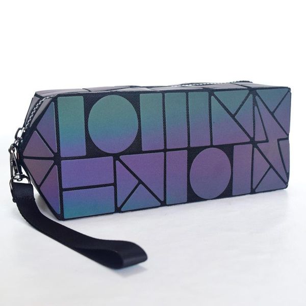 

cosmetic bags & cases fashion luminous geometric travel bag clutch folding ladies party storage shell wash makeup case toiletry