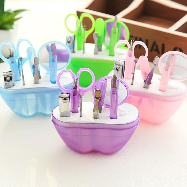 

nail art kits 8pcs manicure tools set & kit stainless steel clipper file cuticle pusher makeup scissor care pedicure sets