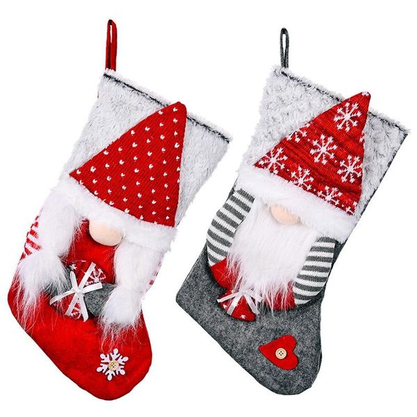 

christmas decorations gnome holding present stockings candy bag xmas wide-brimmed stocking for home holiday decoration