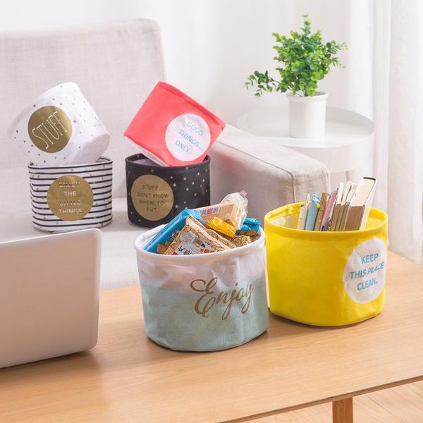 

storage baskets cloth tablebasket finishing cotton waterproof small square box organizer