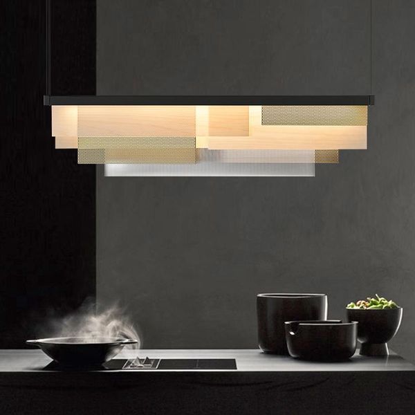 

pendant lamps design sense restaurant chandelier simple art front desk japanese dining table minimalist model room strip