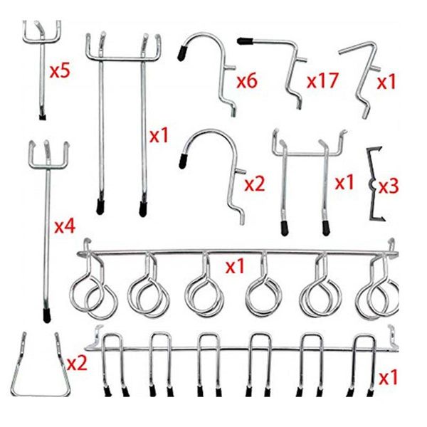 

hooks & rails 81pcs pegboard assortment heavy duty peg hook organization wall storage lot for shops schools tool sheds factories rack