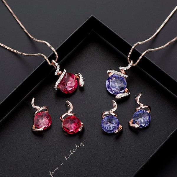 

bride marriage zircon jewelry necklace earring set green earrings &, Silver