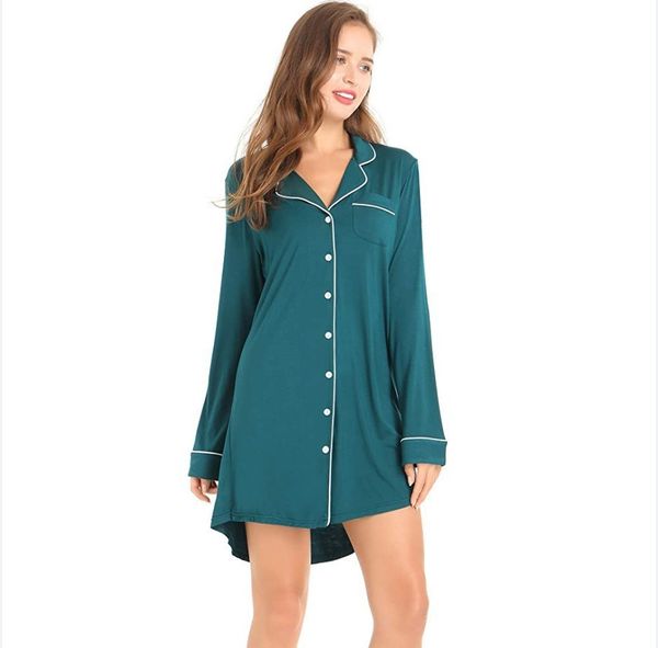 

women's sleepwear selling housewear comfortable loose lapel pajamas, Black;red