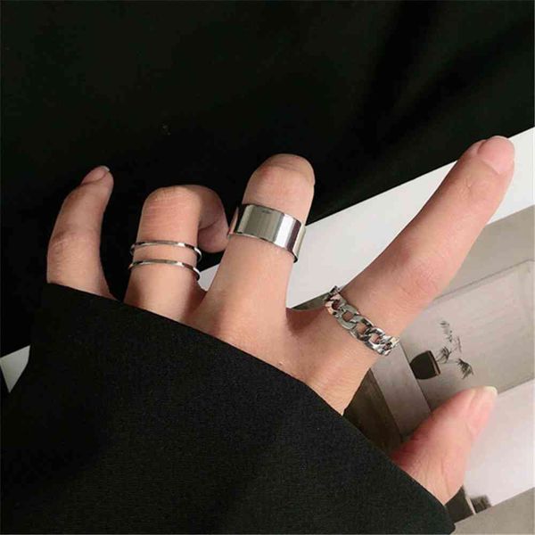 

designer rings korea metal circular punk set opening index finger accessories buckle party ring for women jewelry mens grunge, Golden;silver
