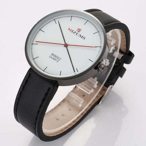 

wristwatches mizums fashion men's quartz watch casual sports waterproof cool leather strap hour relogio masculino, Slivery;brown