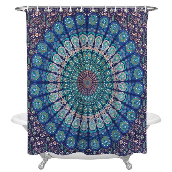 

shower curtains mandala pattern print curtain waterproof fabric large for bathroom accessories polyester