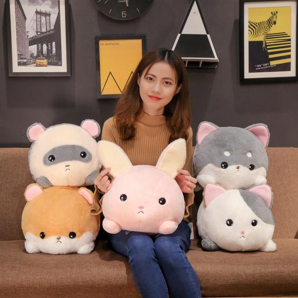 

30/40cm huggable stuffed lying rabbit mouse dog cat doll fuzzy plush soft animal toy boys girls xmas gift