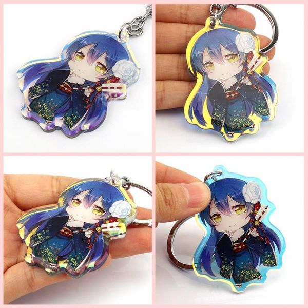 

keychains vograce wholesale acrylic key holder anime rainbow keychain fashion charm, Silver