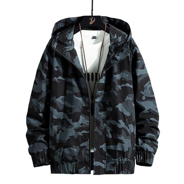 

casual winter jacket men plus size loose camouflage harajuku coat hooded warm streetwear chaqueta men's clothing db60jk jackets, Black;brown