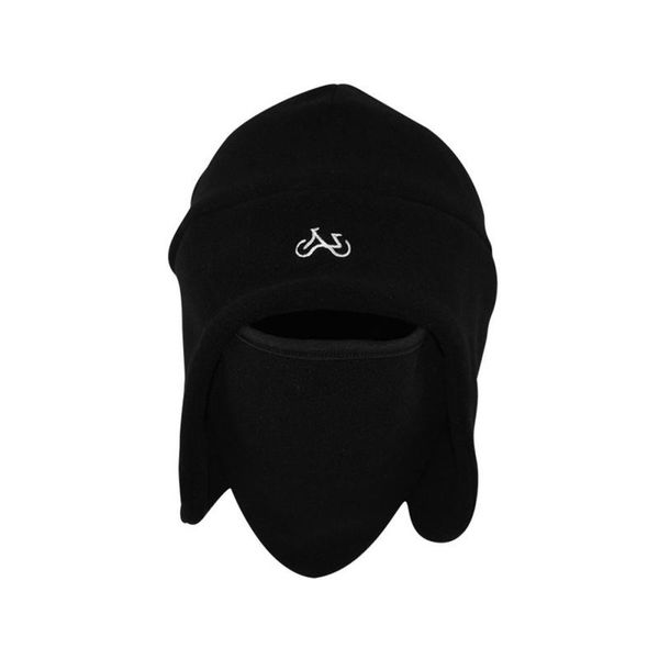 

cycling caps & masks balaclava hood thick polar fleece windproof thermal cap ear protector outdoor riding sportswear accessories, Black