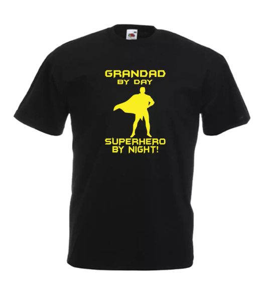 

grandad superhero funny custom t-shirt gift birthday christmas, White;black