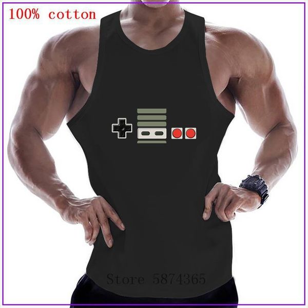 

press my buttons collection nes cotton sleeveless shirts tank men fitness shirt mens singlet bodybuilding workout gym vest, White;black