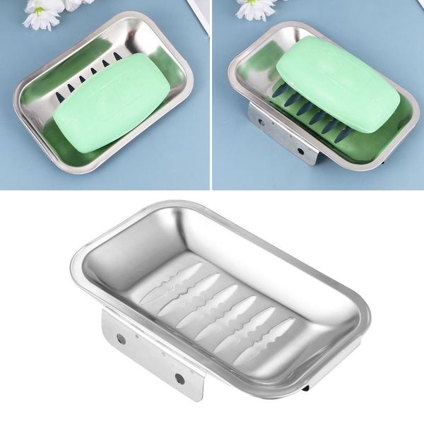 

soap dishes 2pcs stainless steel dish bracket rectangular storage basket with double sturdy screws for bathroom kitchen washingroom