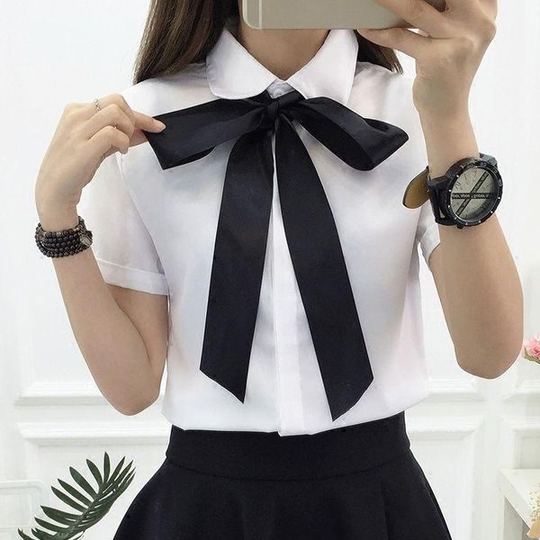 

women's blouses & shirts blouse women bow white summer chiffon blusas mujer de moda