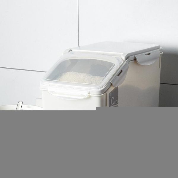 

10kg rice storage box with seal locking lid sealed grain container bottles & jars