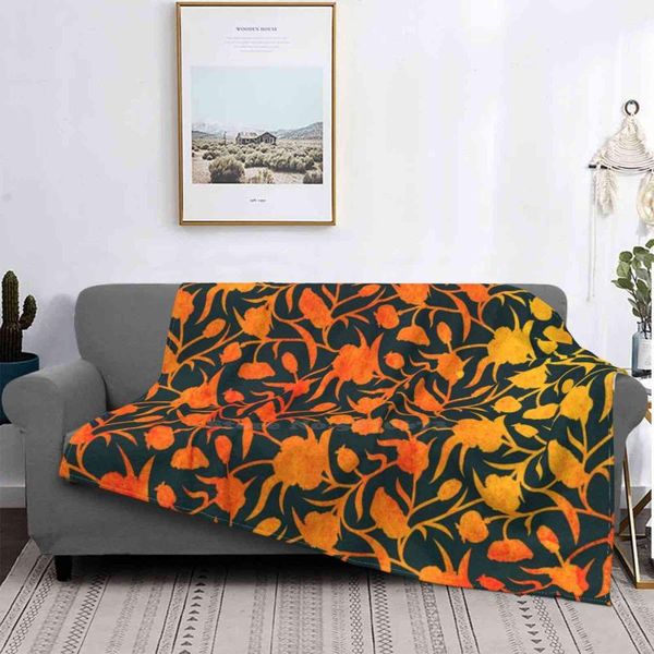 

blankets gold floral pattern creative design light thin soft flannel blanket flower luxury watercolor nature vintage