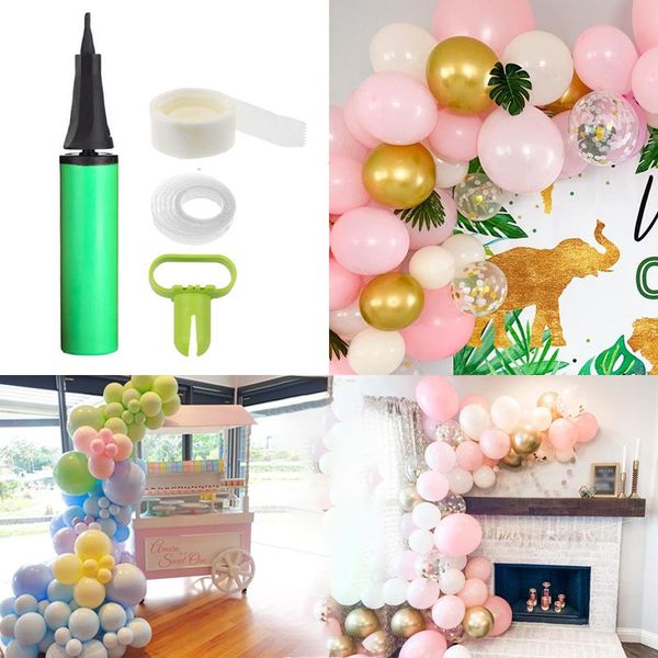 

party decoration 4pcs balloon accessory inflator air pump ballon knotted tools dot glue baloon chain wedding backdrops arches supplies