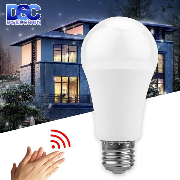 

bulbs led sound motion sensor bulb 5w 7w 9w 12w e27 220v white light for stair hallway night pathway lampada lamp
