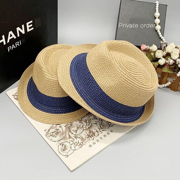 

caps & hats parent-child braid baby girl er daily shopping trip foldable small straw boy color matching for children, Yellow