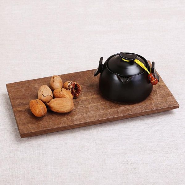 

mats & pads wooden placemat japanese style black walnut heat-resistant drink pastries pad tray for home table tea coffee cup mat ornament