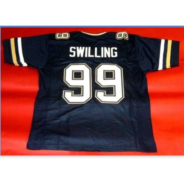 

custom 009 youth women vintage georgia tech yellow jackets #99 pat swilling football jersey size s-5xl or custom any name or number jersey, Black