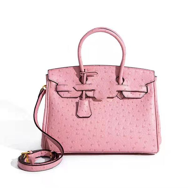 

brand 2021 new light luxury womens bag ostrich pattern gold bag large hand delivery single shoulder cross