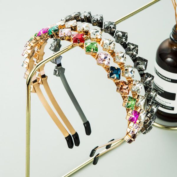 

hair clips & barrettes fashion korean super flash rhinestone metal hairband with women's simple street shooting accessories, Golden;silver