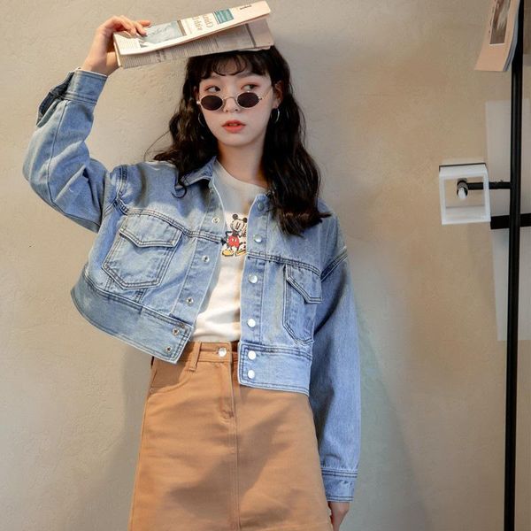 

women's jackets autumn style hong kong retro age reduced lapel female korean jacket loose and versatile jean 5c11, Black;brown