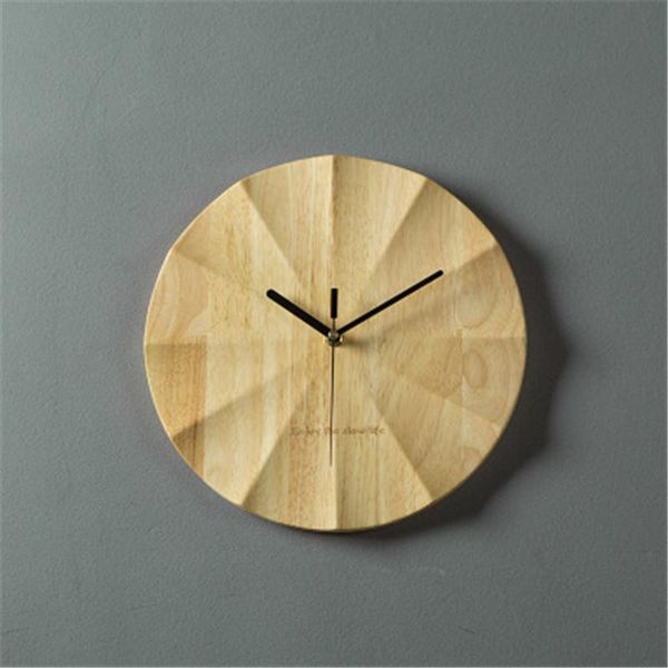 

wall clocks nordic home solid wood clock creative personality mute bedroom art wooden gift decor