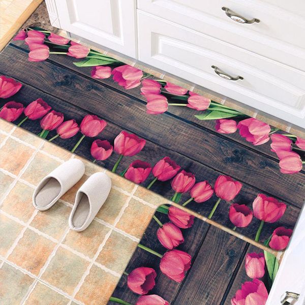 

carpets modern floral kitchen mat anti-slip bathroom carpet flower home entrance hallway door mats wardrobe balcony area rugs