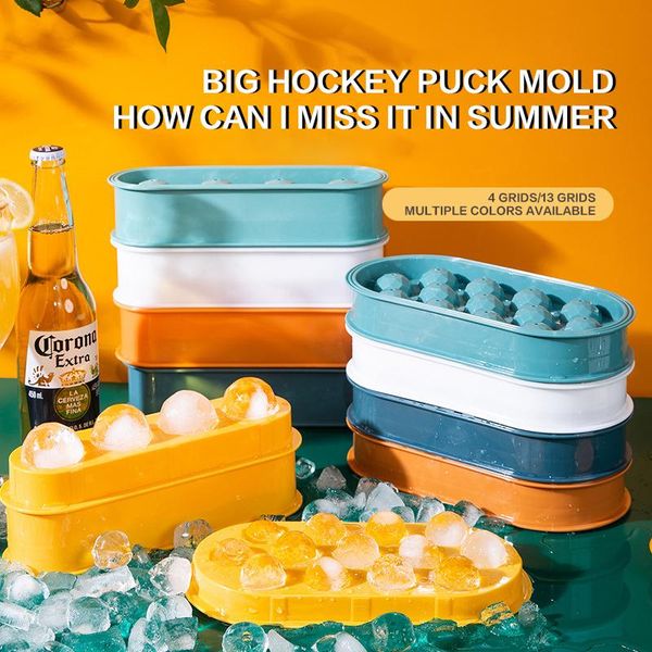 

baking moulds plastic ice mould tray 4/13 cells spherical home bar party use round ball cube makers diy hockey mold