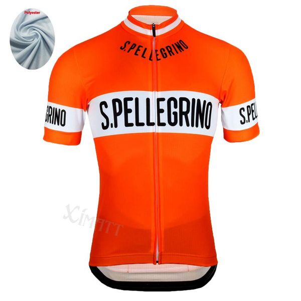 

racing jackets classic retro polyester men's cycling jersey orange quick drying tight-fitting team bike breathable blouses & shirts, Black;red