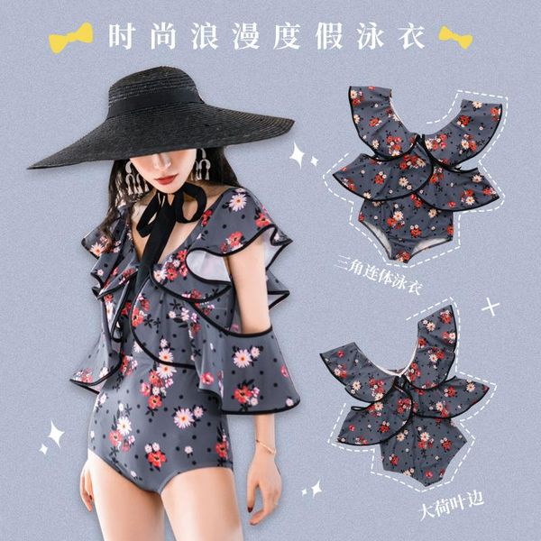 

one-piece suits 2021 off the shoulder swimwear women one piece swimsuit female bathing suit ruffle monokini swim wear xl