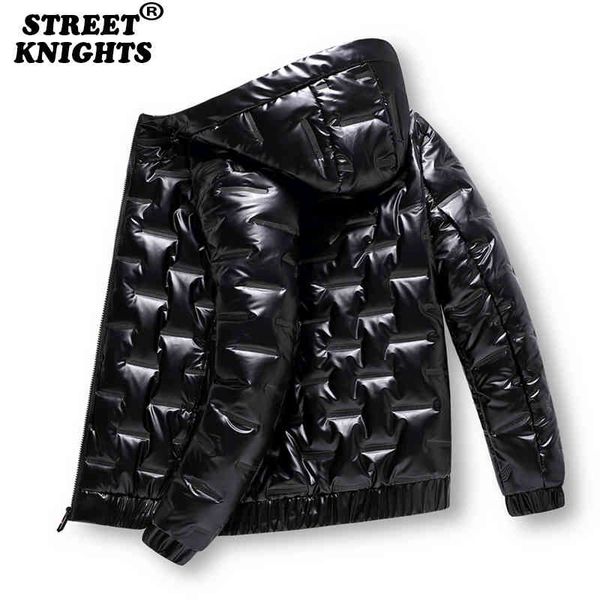 

2021 winter et casual windbreaker pu leather thickened men's windproof fashion black coat