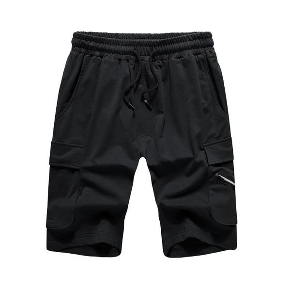 

men's shorts summer five pants sports tether cotton elastic waist jogger casual beach male board, White;black