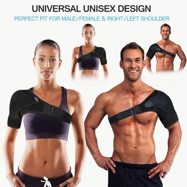 

ly neoprene adjustable shoulder support brace pad sports gym compression joint strap fms19 back, Black;blue