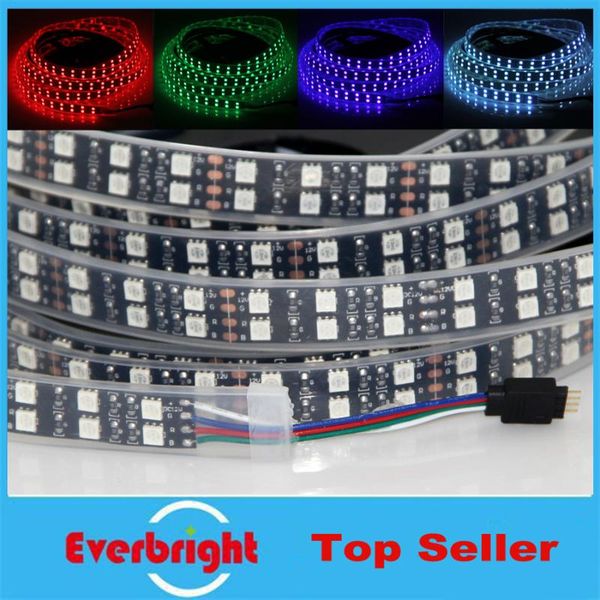 

meter rgb double row led strip,black pcb board,5m 600leds dc12v ip67 silicone tube waterproof flexible light,120led/m strips