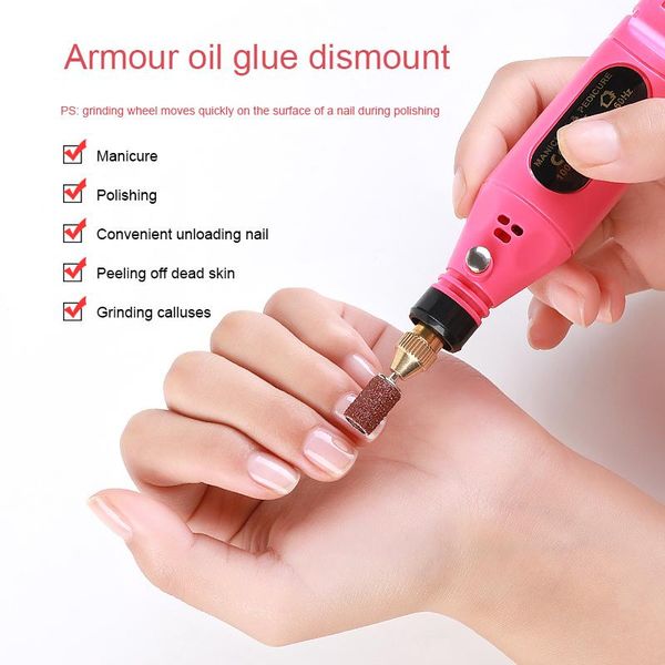 

nail drill & accessories art electric portable machine files pen pedicure 6 bits millinguv led gel polish remover sanding