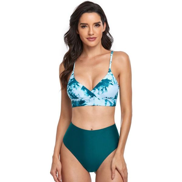 

women's swimwear high waist bikini 2021 print swimsuit push up biquini female bathing suit beachwear for ladies, White;black