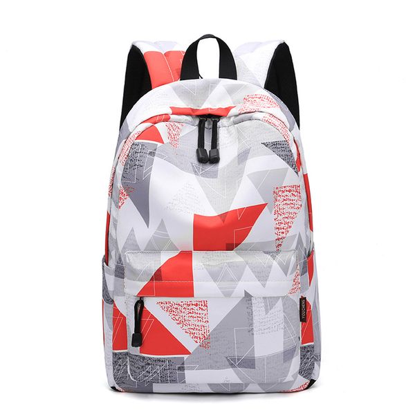 

geometric pattern fashion bag patchwork student schoolbag computer backpack