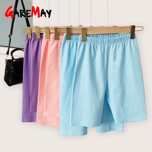 

women's shorts 2021 with high waisted casual elastic white cotton slimming super summer women biker cycling black, White;black