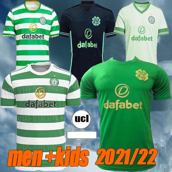 

2022 celtic home soccer jerseys edouard 20 21 away 3rd brown mcgregor football shirt griffiths men kids uniforms, Black;yellow