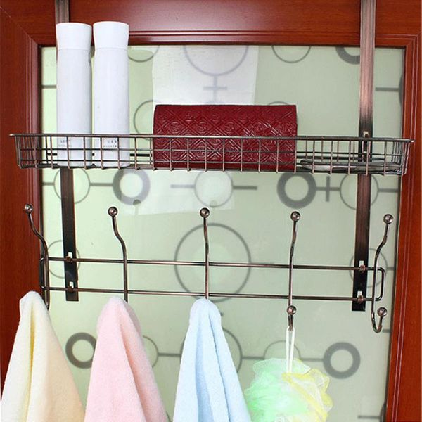 

hooks & rails over the door hanger rack 5 towel coat hanging holder kitchen bathroom