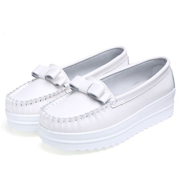 

ladies sandal real cowhide mother shoess large size soft sole comfortable peas casual non-slip work pregnant women single shoes, Black
