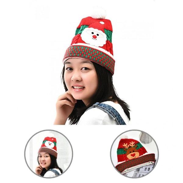 

party hats elastic useful kids xmas knitted hat beanie twist for family